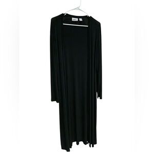 Travelers by Chico's Cardigan Black Long Duster Open Front Size 3 - 16
